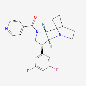 molecular formula C21H21F2N3O B5350574 (2R*,3S*,6R*)-3-(3,5-difluorophenyl)-5-isonicotinoyl-1,5-diazatricyclo[5.2.2.0~2,6~]undecane 