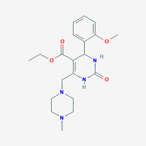 molecular formula C20H28N4O4 B5350588 Ethyl 4-(2-methoxyphenyl)-6-[(4-methylpiperazin-1-yl)methyl]-2-oxo-1,2,3,4-tetrahydropyrimidine-5-carboxylate 