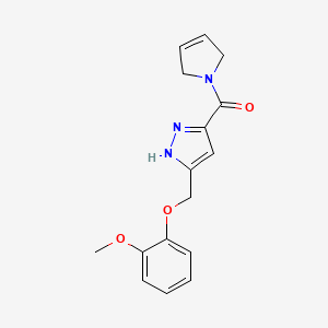 molecular formula C16H17N3O3 B5350603 3-(2,5-dihydro-1H-pyrrol-1-ylcarbonyl)-5-[(2-methoxyphenoxy)methyl]-1H-pyrazole 