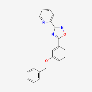 molecular formula C20H15N3O2 B5350613 2-{5-[3-(benzyloxy)phenyl]-1,2,4-oxadiazol-3-yl}pyridine 