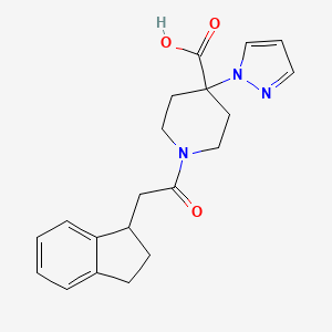 1-(2,3-dihydro-1H-inden-1-ylacetyl)-4-(1H-pyrazol-1-yl)piperidine-4-carboxylic acid