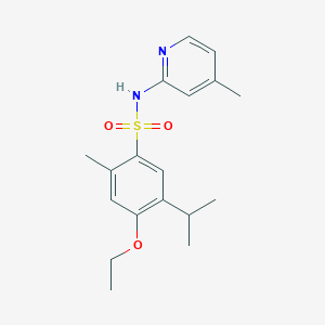 molecular formula C18H24N2O3S B5350622 4-ethoxy-2-methyl-N-(4-methylpyridin-2-yl)-5-(propan-2-yl)benzene-1-sulfonamide 