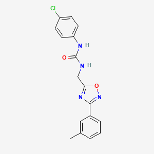 molecular formula C17H15ClN4O2 B5350696 1-(4-Chlorophenyl)-3-{[3-(3-methylphenyl)-1,2,4-oxadiazol-5-yl]methyl}urea 