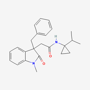 molecular formula C24H28N2O2 B5350697 2-(3-benzyl-1-methyl-2-oxo-2,3-dihydro-1H-indol-3-yl)-N-(1-isopropylcyclopropyl)acetamide 