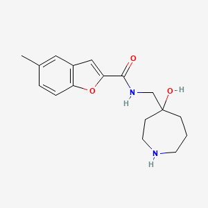 molecular formula C17H22N2O3 B5350704 N-[(4-hydroxy-4-azepanyl)methyl]-5-methyl-1-benzofuran-2-carboxamide 