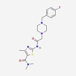 molecular formula C20H26FN5O2S B5350722 2-({[4-(4-fluorobenzyl)-1-piperazinyl]acetyl}amino)-N,N,4-trimethyl-1,3-thiazole-5-carboxamide 