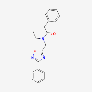 N-ethyl-2-phenyl-N-[(3-phenyl-1,2,4-oxadiazol-5-yl)methyl]acetamide