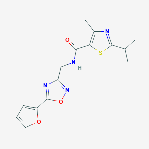 molecular formula C15H16N4O3S B5350732 N-{[5-(2-furyl)-1,2,4-oxadiazol-3-yl]methyl}-2-isopropyl-4-methyl-1,3-thiazole-5-carboxamide 