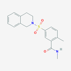 molecular formula C18H20N2O3S B5350746 5-(3,4-dihydro-1H-isoquinolin-2-ylsulfonyl)-N,2-dimethylbenzamide 