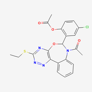 2-[7-acetyl-3-(ethylthio)-6,7-dihydro[1,2,4]triazino[5,6-d][3,1]benzoxazepin-6-yl]-4-chlorophenyl acetate