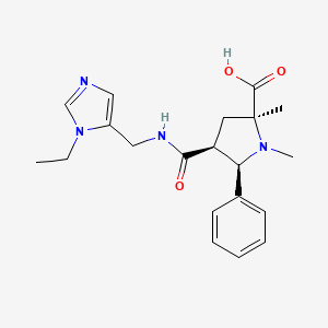 molecular formula C20H26N4O3 B5350884 (2S,4S,5R)-4-[(3-ethylimidazol-4-yl)methylcarbamoyl]-1,2-dimethyl-5-phenylpyrrolidine-2-carboxylic acid 