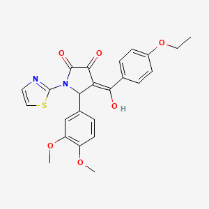 molecular formula C24H22N2O6S B5350949 5-(3,4-dimethoxyphenyl)-4-(4-ethoxybenzoyl)-3-hydroxy-1-(1,3-thiazol-2-yl)-1,5-dihydro-2H-pyrrol-2-one 