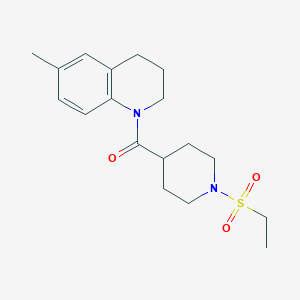 molecular formula C18H26N2O3S B5350965 (1-ethylsulfonylpiperidin-4-yl)-(6-methyl-3,4-dihydro-2H-quinolin-1-yl)methanone 