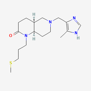 molecular formula C17H28N4OS B5350969 (4aS*,8aR*)-6-[(4-methyl-1H-imidazol-5-yl)methyl]-1-[3-(methylthio)propyl]octahydro-1,6-naphthyridin-2(1H)-one 