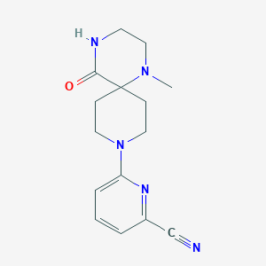 molecular formula C15H19N5O B5350973 6-(1-methyl-5-oxo-1,4,9-triazaspiro[5.5]undec-9-yl)pyridine-2-carbonitrile 