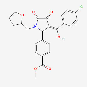 molecular formula C24H22ClNO6 B5351022 methyl 4-[3-(4-chlorobenzoyl)-4-hydroxy-5-oxo-1-[(oxolan-2-yl)methyl]-2,5-dihydro-1H-pyrrol-2-yl]benzoate 