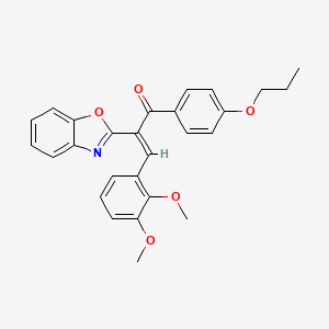 molecular formula C27H25NO5 B5351064 2-(1,3-benzoxazol-2-yl)-3-(2,3-dimethoxyphenyl)-1-(4-propoxyphenyl)-2-propen-1-one 