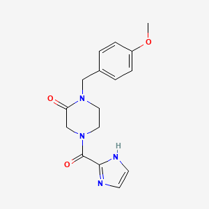 molecular formula C16H18N4O3 B5351080 4-(1H-imidazol-2-ylcarbonyl)-1-(4-methoxybenzyl)piperazin-2-one 