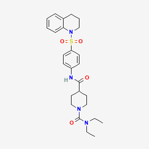 molecular formula C26H34N4O4S B5351102 N~4~-[4-(3,4-dihydro-1(2H)-quinolinylsulfonyl)phenyl]-N~1~,N~1~-diethyl-1,4-piperidinedicarboxamide 