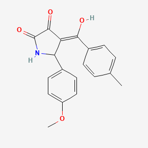 (4Z)-4-[hydroxy-(4-methylphenyl)methylidene]-5-(4-methoxyphenyl)pyrrolidine-2,3-dione