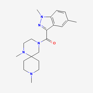 molecular formula C20H29N5O B5351131 4-[(1,5-dimethyl-1H-indazol-3-yl)carbonyl]-1,9-dimethyl-1,4,9-triazaspiro[5.5]undecane 