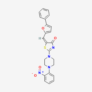 molecular formula C24H20N4O4S B5351136 2-[4-(2-nitrophenyl)-1-piperazinyl]-5-[(5-phenyl-2-furyl)methylene]-1,3-thiazol-4(5H)-one 