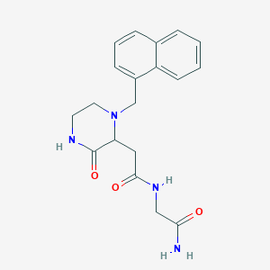 molecular formula C19H22N4O3 B5351143 N~2~-{[1-(1-naphthylmethyl)-3-oxo-2-piperazinyl]acetyl}glycinamide 