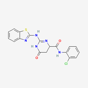 molecular formula C18H14ClN5O2S B5351157 2-(1,3-benzothiazol-2-ylamino)-N-(2-chlorophenyl)-6-oxo-1,4,5,6-tetrahydropyrimidine-4-carboxamide 