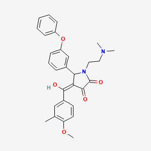 molecular formula C29H30N2O5 B5351165 1-[2-(dimethylamino)ethyl]-3-hydroxy-4-(4-methoxy-3-methylbenzoyl)-5-(3-phenoxyphenyl)-1,5-dihydro-2H-pyrrol-2-one 