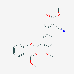 molecular formula C21H19NO6 B5351176 methyl 2-{[5-(2-cyano-3-methoxy-3-oxo-1-propen-1-yl)-2-methoxybenzyl]oxy}benzoate 