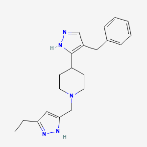 4-(4-benzyl-1H-pyrazol-5-yl)-1-[(3-ethyl-1H-pyrazol-5-yl)methyl]piperidine