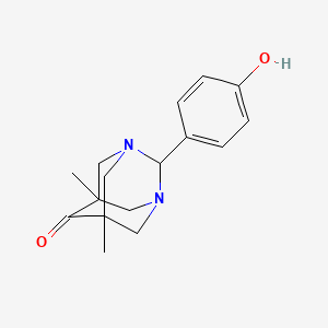 2-(4-hydroxyphenyl)-5,7-dimethyl-1,3-diazatricyclo[3.3.1.1~3,7~]decan-6-one