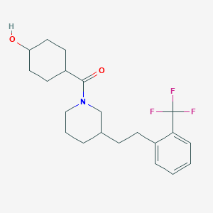 molecular formula C21H28F3NO2 B5351213 cis-4-[(3-{2-[2-(trifluoromethyl)phenyl]ethyl}-1-piperidinyl)carbonyl]cyclohexanol 