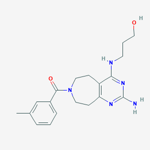 molecular formula C19H25N5O2 B5351230 3-{[2-amino-7-(3-methylbenzoyl)-6,7,8,9-tetrahydro-5H-pyrimido[4,5-d]azepin-4-yl]amino}propan-1-ol 