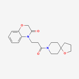 molecular formula C19H24N2O4 B5351235 4-[3-(1-oxa-8-azaspiro[4.5]dec-8-yl)-3-oxopropyl]-2H-1,4-benzoxazin-3(4H)-one 