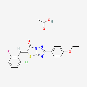 molecular formula C21H17ClFN3O4S B5351293 5-(2-chloro-6-fluorobenzylidene)-2-(4-ethoxyphenyl)[1,3]thiazolo[3,2-b][1,2,4]triazol-6(5H)-one acetate 