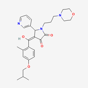 molecular formula C28H35N3O5 B5351331 3-hydroxy-4-(4-isobutoxy-2-methylbenzoyl)-1-[3-(4-morpholinyl)propyl]-5-(3-pyridinyl)-1,5-dihydro-2H-pyrrol-2-one 