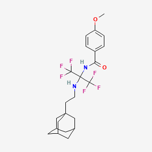 molecular formula C23H28F6N2O2 B5351339 N-[1-{[2-(1-adamantyl)ethyl]amino}-2,2,2-trifluoro-1-(trifluoromethyl)ethyl]-4-methoxybenzamide 