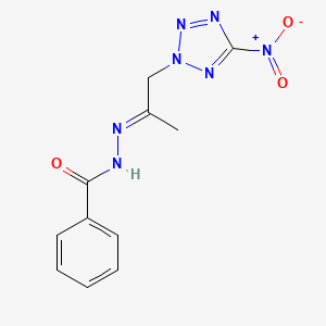 molecular formula C11H11N7O3 B5351354 N'-[1-methyl-2-(5-nitro-2H-tetrazol-2-yl)ethylidene]benzohydrazide 