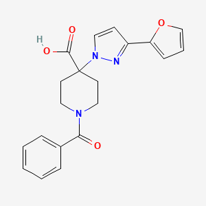 1-benzoyl-4-[3-(2-furyl)-1H-pyrazol-1-yl]piperidine-4-carboxylic acid