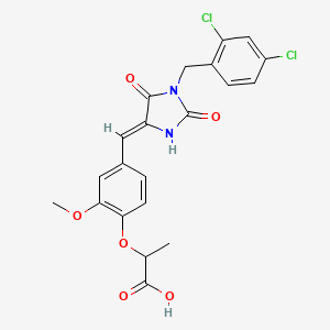 2-(4-{[1-(2,4-dichlorobenzyl)-2,5-dioxo-4-imidazolidinylidene]methyl}-2-methoxyphenoxy)propanoic acid