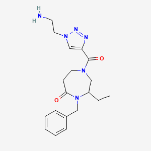 molecular formula C19H26N6O2 B5351422 1-{[1-(2-aminoethyl)-1H-1,2,3-triazol-4-yl]carbonyl}-4-benzyl-3-ethyl-1,4-diazepan-5-one hydrochloride 