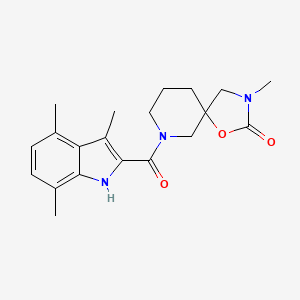 3-methyl-7-[(3,4,7-trimethyl-1H-indol-2-yl)carbonyl]-1-oxa-3,7-diazaspiro[4.5]decan-2-one