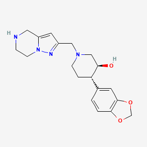 rel-(3S,4S)-4-(1,3-benzodioxol-5-yl)-1-(4,5,6,7-tetrahydropyrazolo[1,5-a]pyrazin-2-ylmethyl)-3-piperidinol dihydrochloride