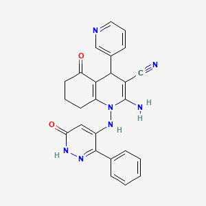 molecular formula C25H21N7O2 B5351445 2-amino-5-oxo-1-[(6-oxo-3-phenyl-1,6-dihydropyridazin-4-yl)amino]-4-pyridin-3-yl-1,4,5,6,7,8-hexahydroquinoline-3-carbonitrile 