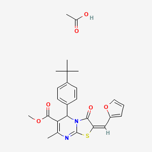 molecular formula C26H28N2O6S B5351453 methyl 5-(4-tert-butylphenyl)-2-(2-furylmethylene)-7-methyl-3-oxo-2,3-dihydro-5H-[1,3]thiazolo[3,2-a]pyrimidine-6-carboxylate acetate 