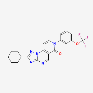 molecular formula C21H18F3N5O2 B5351496 2-cyclohexyl-7-[3-(trifluoromethoxy)phenyl]pyrido[3,4-e][1,2,4]triazolo[1,5-a]pyrimidin-6(7H)-one 