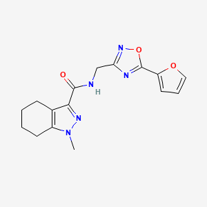 molecular formula C16H17N5O3 B5351504 N-{[5-(2-furyl)-1,2,4-oxadiazol-3-yl]methyl}-1-methyl-4,5,6,7-tetrahydro-1H-indazole-3-carboxamide 