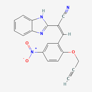 molecular formula C19H12N4O3 B5351532 (2Z)-2-(1H-benzimidazol-2-yl)-3-[5-nitro-2-(prop-2-yn-1-yloxy)phenyl]prop-2-enenitrile 