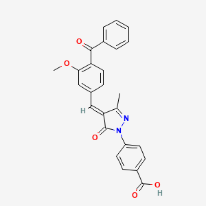 molecular formula C26H20N2O5 B5351535 4-[4-(4-benzoyl-3-methoxybenzylidene)-3-methyl-5-oxo-4,5-dihydro-1H-pyrazol-1-yl]benzoic acid 